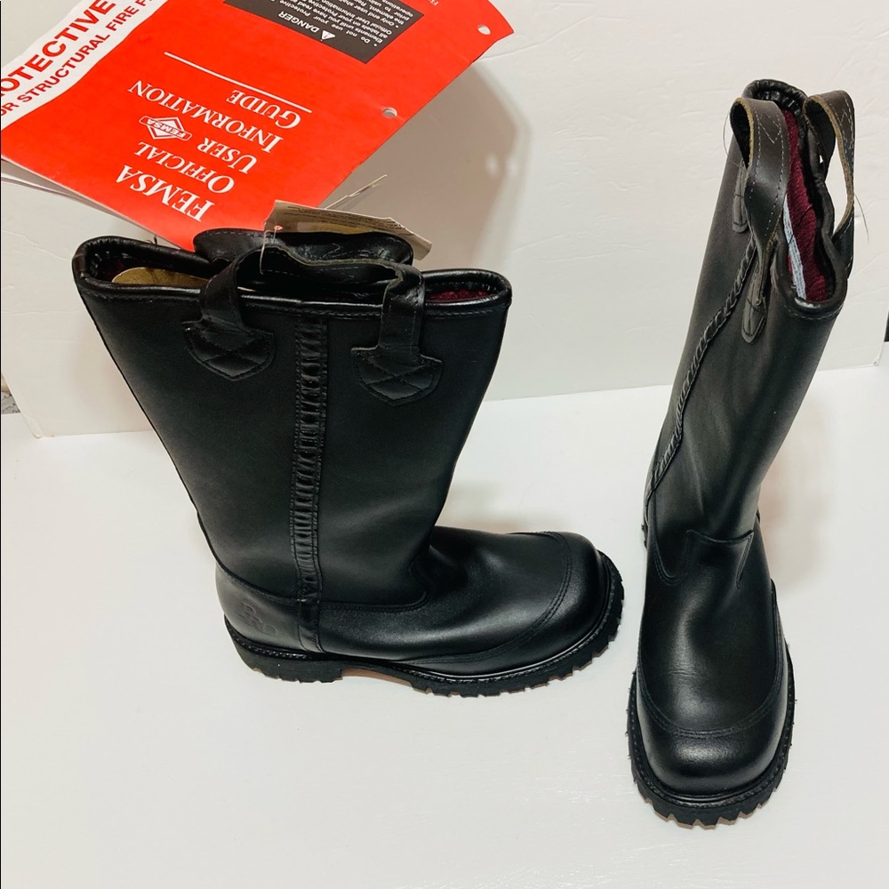 Crosstech Black Leather Steel Toe Vibram Fire Fighter Ems Boots Women Sz: 7.0 3E